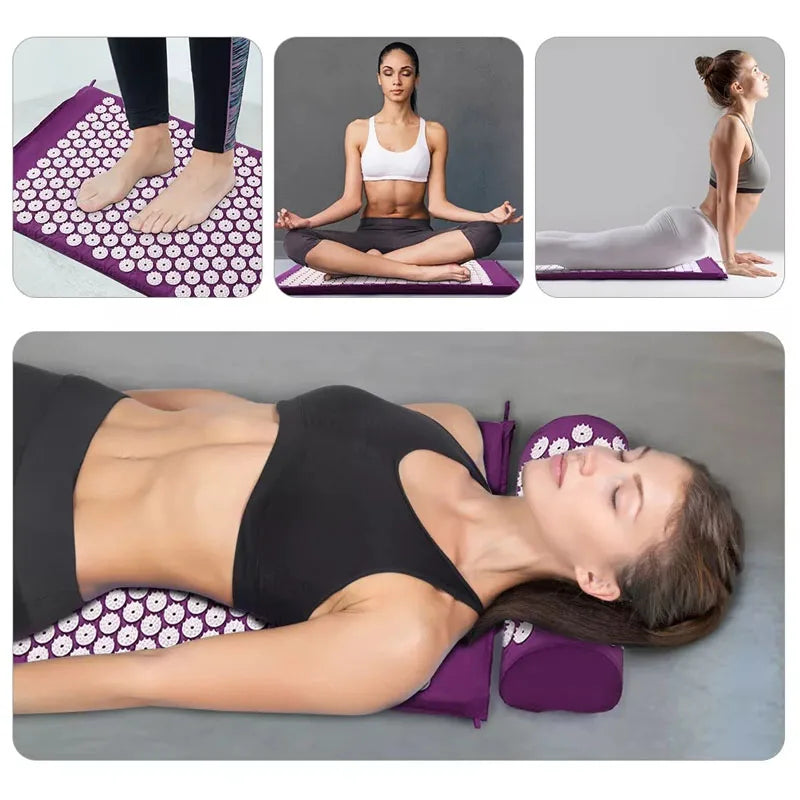 Anti-Stress Acupressure Yoga Mat Foot Shakti Mat Mat Massage Applicator Spike Back Massage Cushion Accupressure Mat