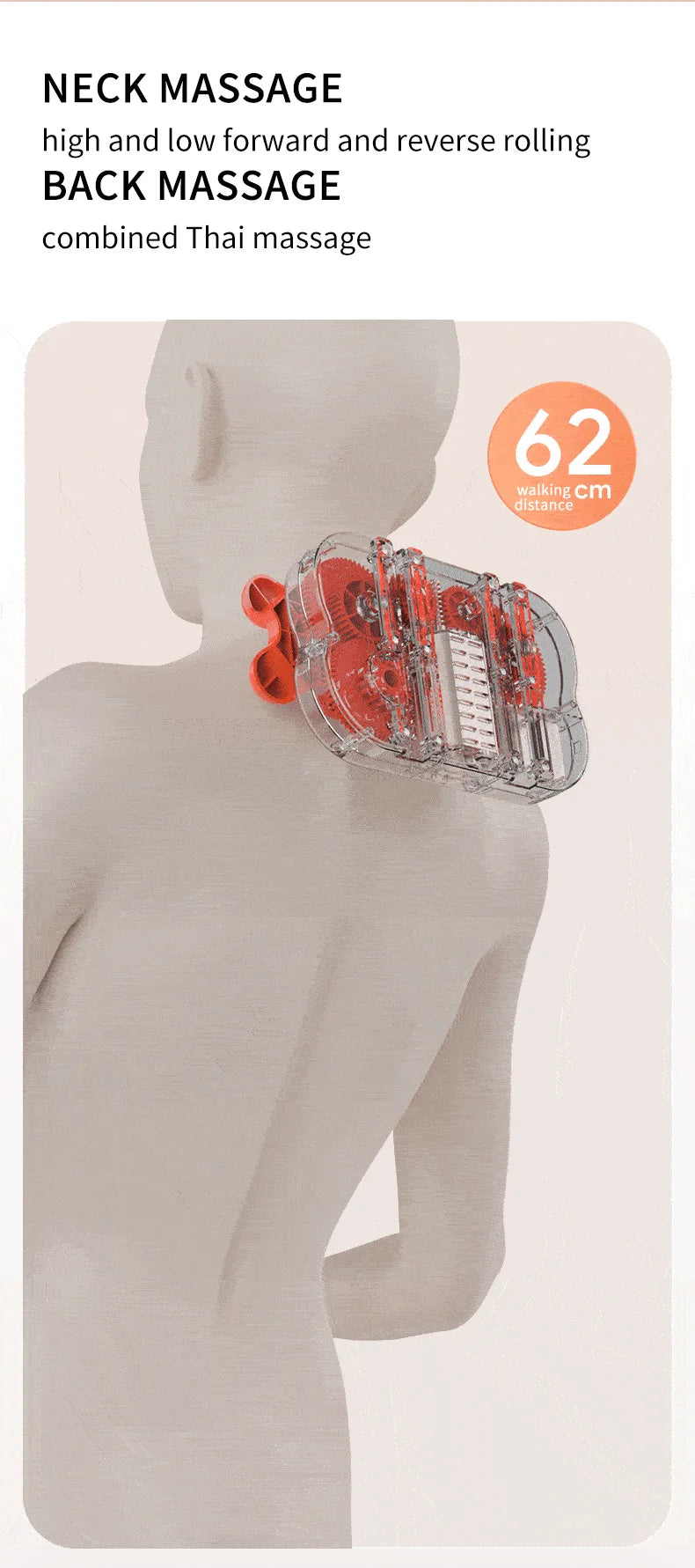 Electric Back Massager with Heat Portable Massage Cushion Cervical Waist Support Deep Tissue Kneading Shiatsu Rechargeable Use