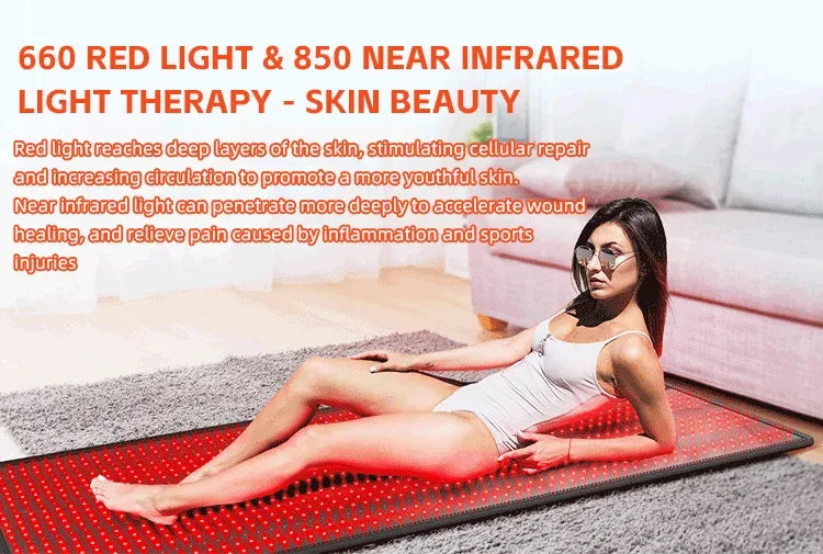 Red Light Therapy Mat for Body, Infrared Light Therapy Pad 660nm  850nm  Infrared Light Therapy Wrap Belt Knee Brace for Knee
