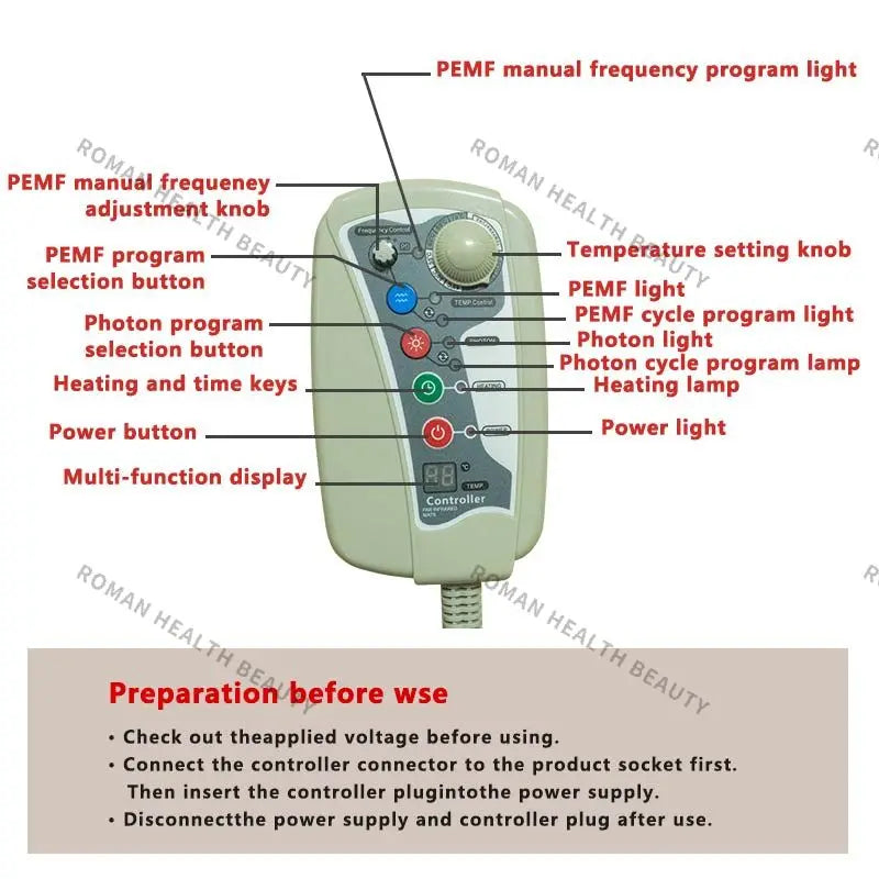 Far Infrared PEMF Heating Pad Photons Massage Natural Bio-Crystal Chakra Ultra-Long Wave Mat Crystal Magnetic Therapy Cushion