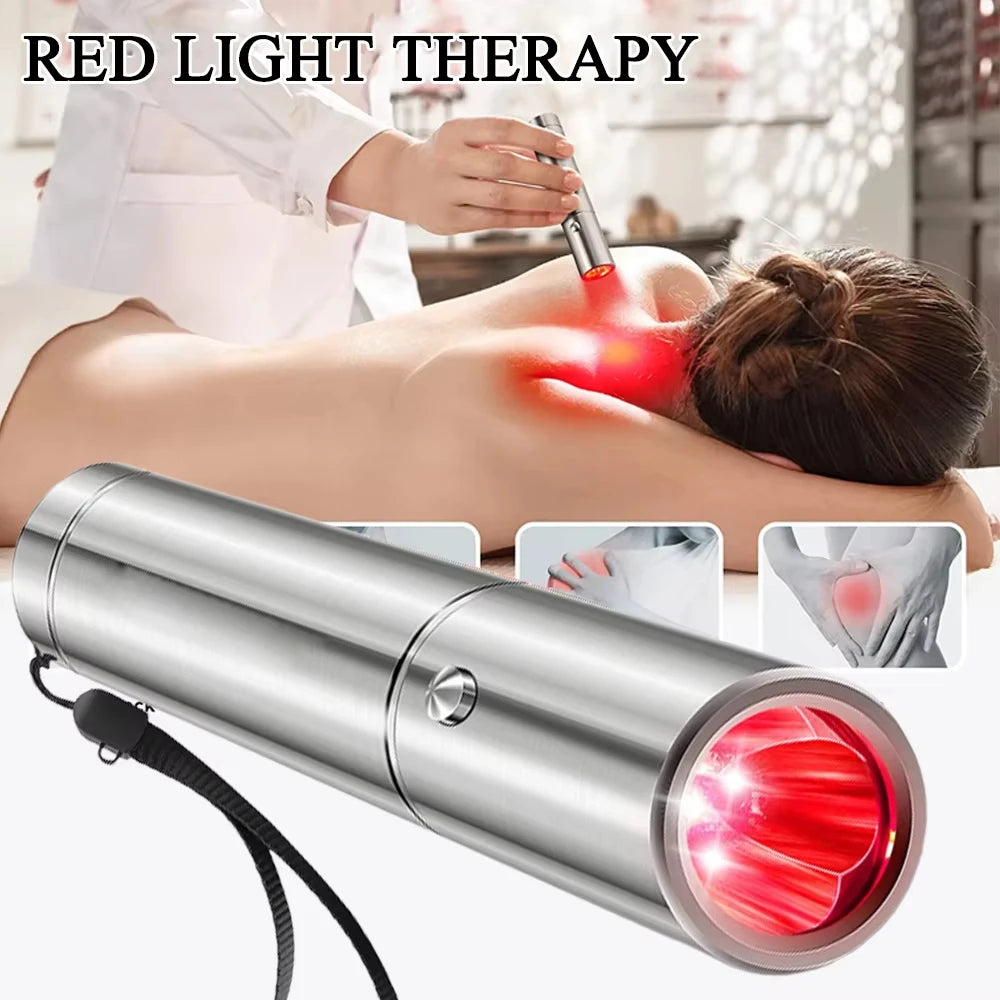 Red light therapy wand for pain relief and anti aging skin care