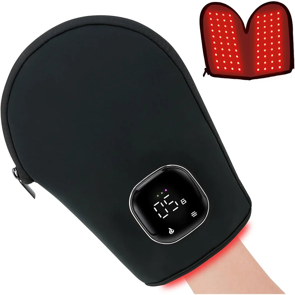 Red light therapy glove for hand pain relief and joint support