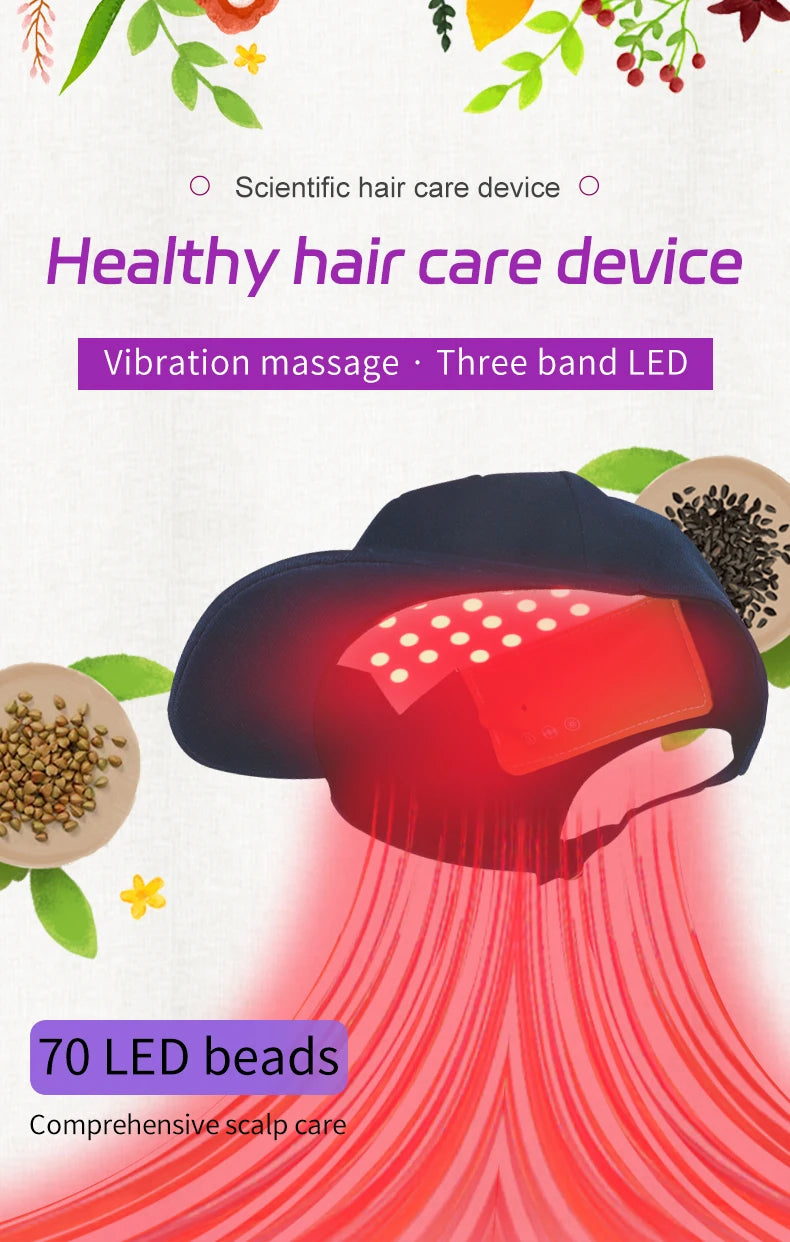 Red light therapy hair growth cap for fuller, thicker hair