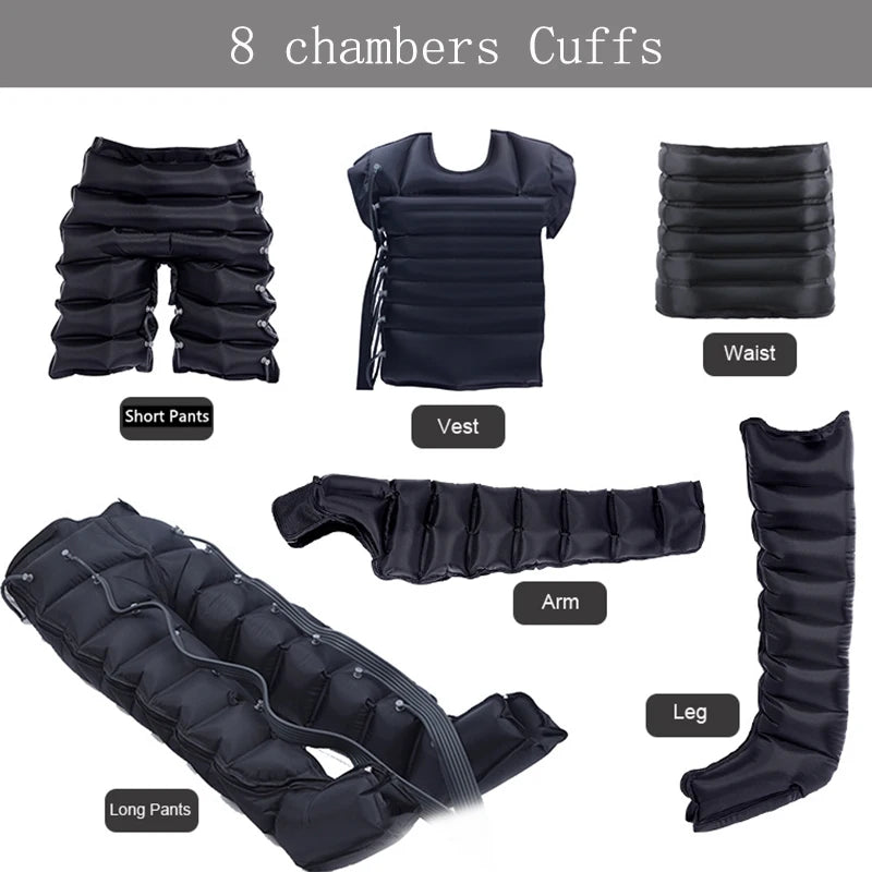 8 chamber Leg massager Air Promote Blood Relaxrehabilitation physiotherapy  air compression therapy system  recovery boots