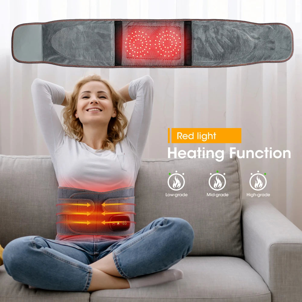 Electric Back Massage Hot Compress Waist Massager with Controller Heating Vibration Airbag Lumbar Support Relaxing Waist