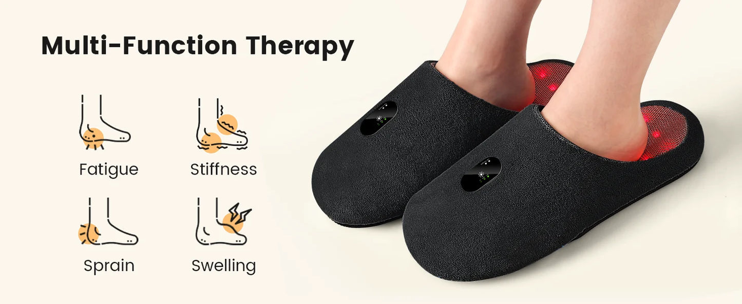 Rechargeable Red Light Slippers Infrared LED Light Therapy for Foot Pain Relief