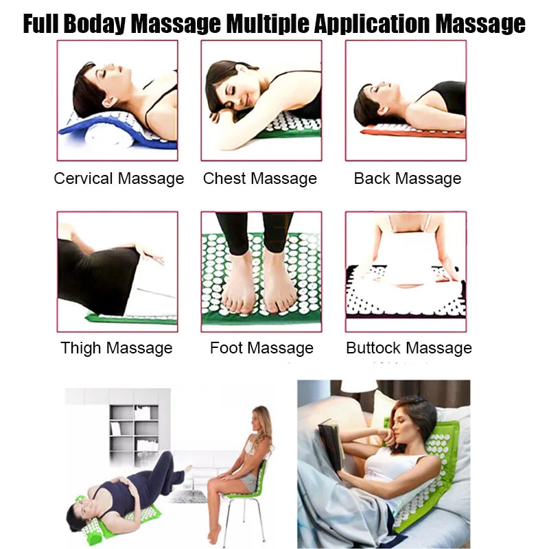 Anti-Stress Acupressure Yoga Mat Foot Shakti Mat Mat Massage Applicator Spike Back Massage Cushion Accupressure Mat