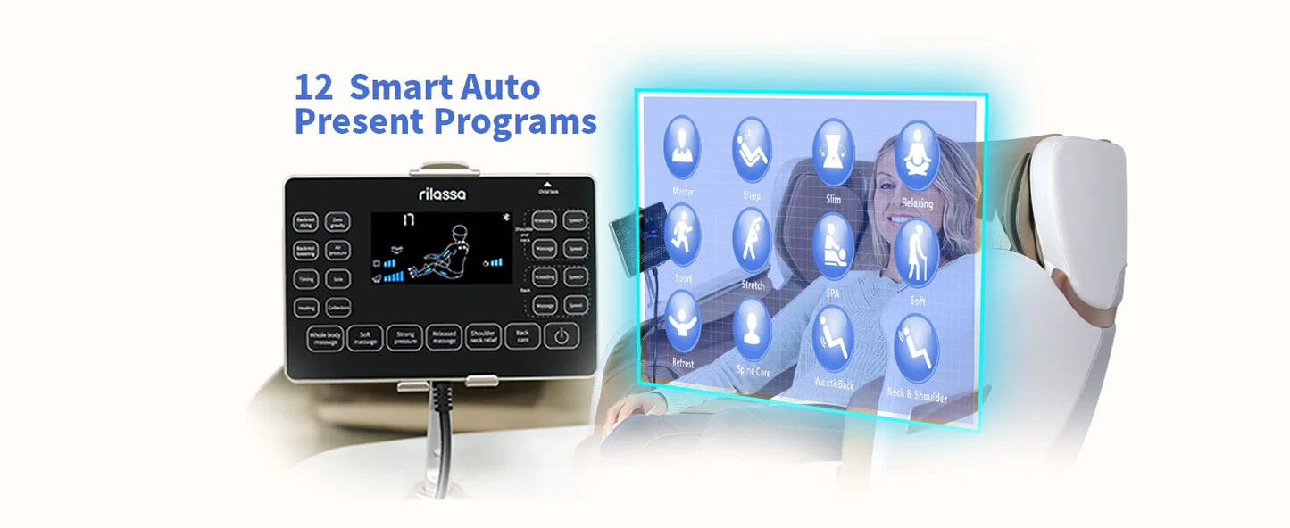 Full Body Zero Gravity Massage Chair Shiatsu Massage Recliner with Dual-core S Track Heating Therapy Foot Roller for Pain Relief