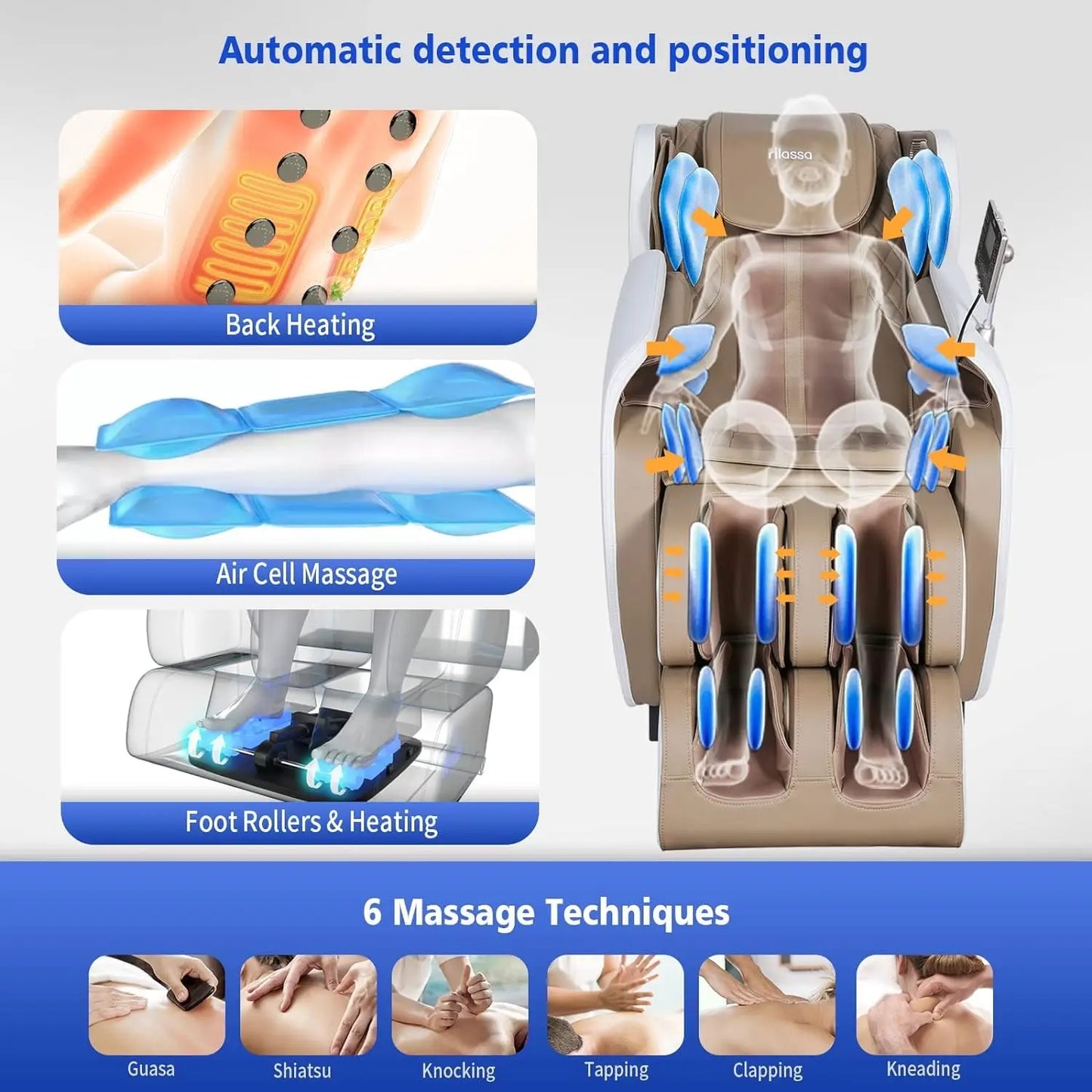 Full Body Zero Gravity Massage Chair Shiatsu Massage Recliner with Dual-core S Track Heating Therapy Foot Roller for Pain Relief