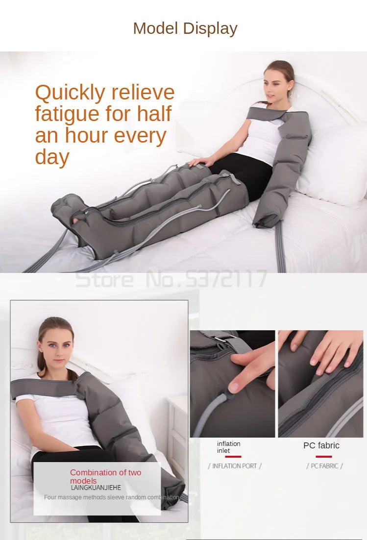 Portable Lymphatic Drainage Massager  Detoxifying Pressotherapy Machine, Air Pressure Therapy for Enhanced Circulation