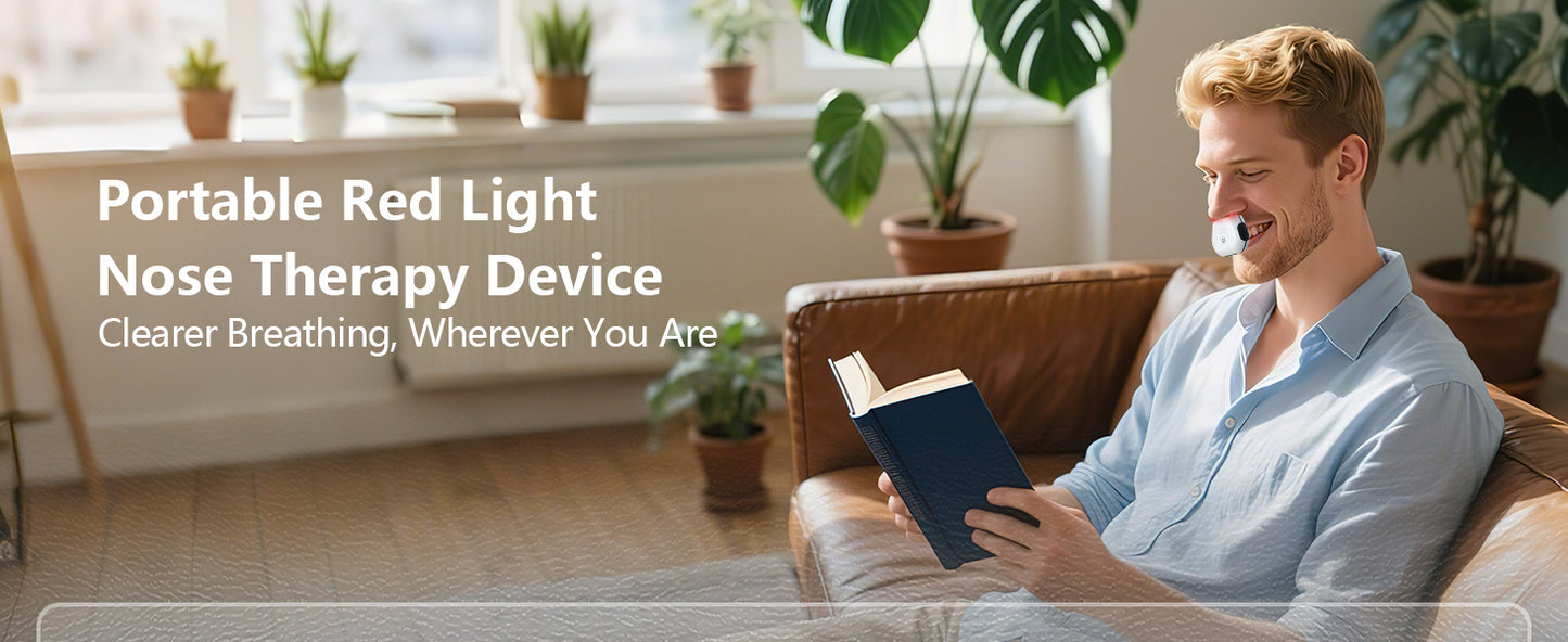 Cordless Red Light Nasal Therapy Device Rhinitis Relief Tool Infrared Nasal Therapy Device for Improving Nasal Ventilation